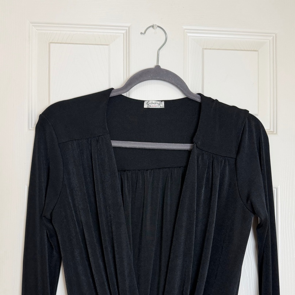 Free People Turnt Faux Wrap Draped Bodysuit.  Deep V-Neck - Picture 7 of 11
